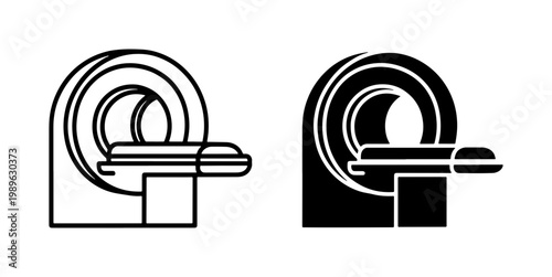 MRI Scanner Machine Medical Icon Set
