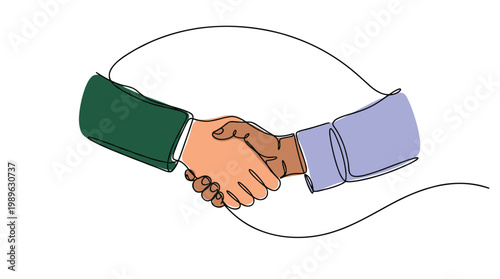 Two diverse businessmen shaking hands for successful deal agreement.