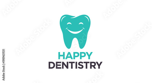 Happy Dentistry Logo - Smiling Tooth Symbolizing Dental Care and Health.