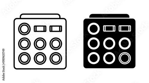 Music Sampler Pad Icon Set for Beat Making