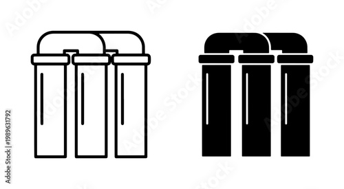Water Filtration System Icon Set for Home Purification