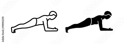 Plank Exercise Icon Set for Fitness Training