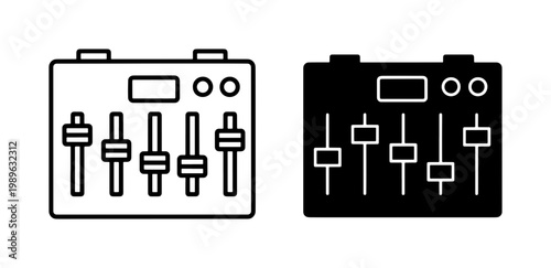 Audio Mixer Console Line and Glyph Icons