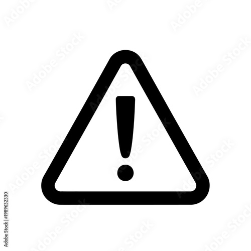 Canvas Print A warning sign displays an exclamation mark inside a triangle on a white background
