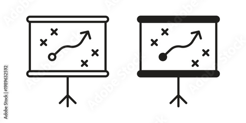 Strategical planning icon. Simple linear element illustration. Thin stroke sign can be used for web, mobile and UI.