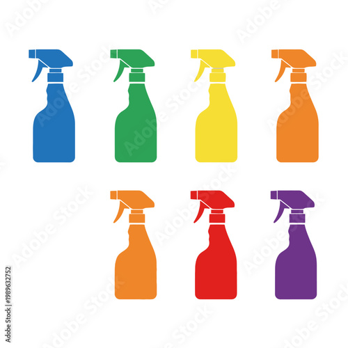 Rainbow Spray Bottles Collection: Cleaning, Hygiene, and Variety