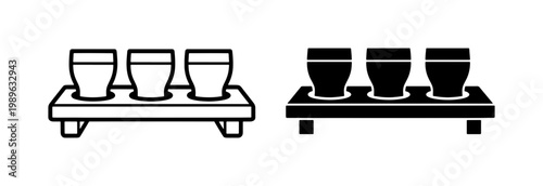 Beer Flight Tasting Paddle Icon Set