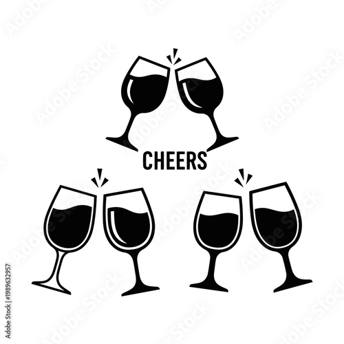Cheers! Wine Glasses Toasting Celebration