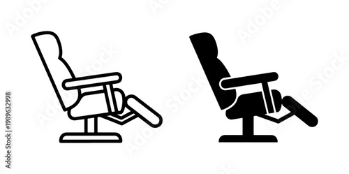 Adjustable Recliner Chair Icon Set for Home Comfort