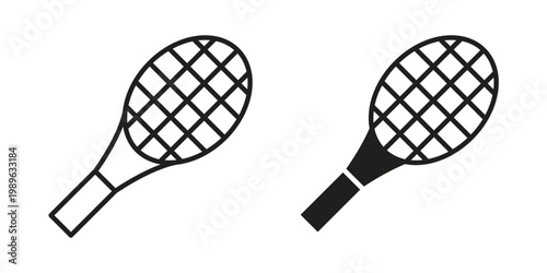 Tennis racket icon. Simple linear element illustration. Thin stroke sign can be used for web, mobile and UI.