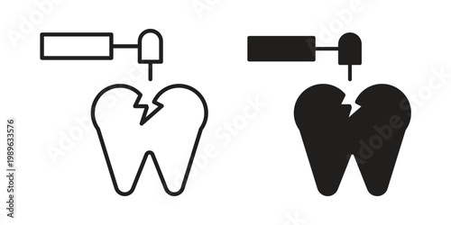Tooth filling icon. Simple linear element illustration. Thin stroke sign can be used for web, mobile and UI.