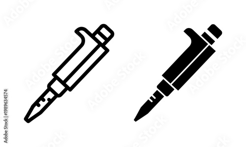 Laboratory Pipette Icon Set for Scientific Research