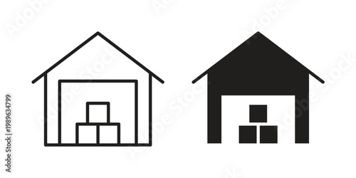 Warehouse icon. Simple linear element illustration. Thin stroke sign can be used for web, mobile and UI.