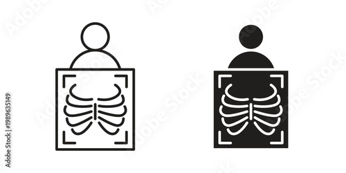 X ray icon. Simple linear element illustration. Thin stroke sign can be used for web, mobile and UI.