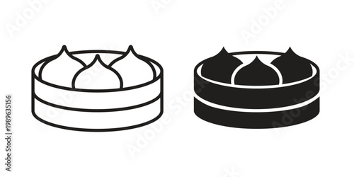 Xiao long bao icon. Simple linear element illustration. Thin stroke sign can be used for web, mobile and UI.