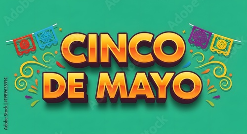 Cinco de mayo celebration vibrant text design for mexican independence day festivities