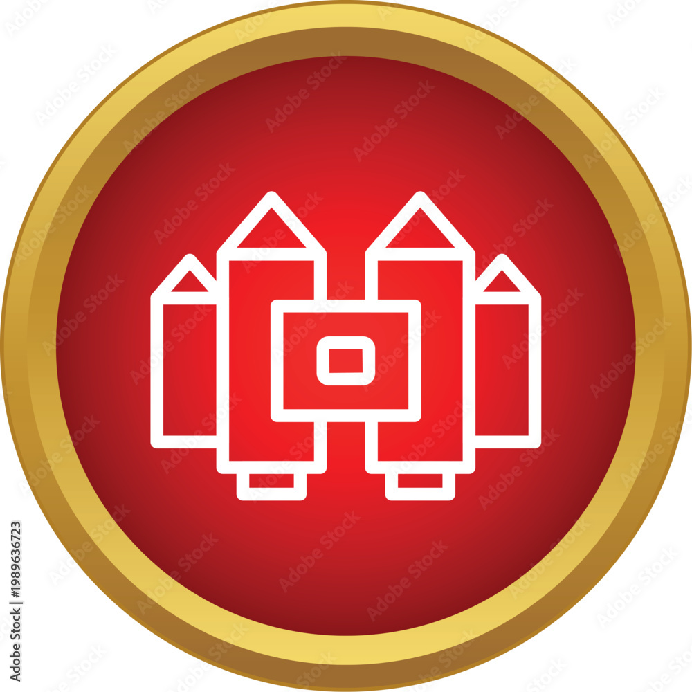Fototapeta premium Abstract castle fortress icon representing protection and security