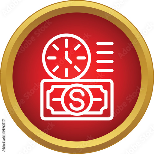 Icon representing time as a valuable financial asset and efficient investment