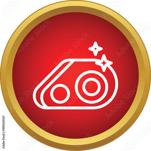 Outline icon representing a shining car headlight and vehicle detailing