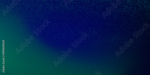 halftone with blue-green gradation, abstract background pattern, neon light reflecting walls and floors, dark colors, and feel the speed of digital technology connected with blue-green background.