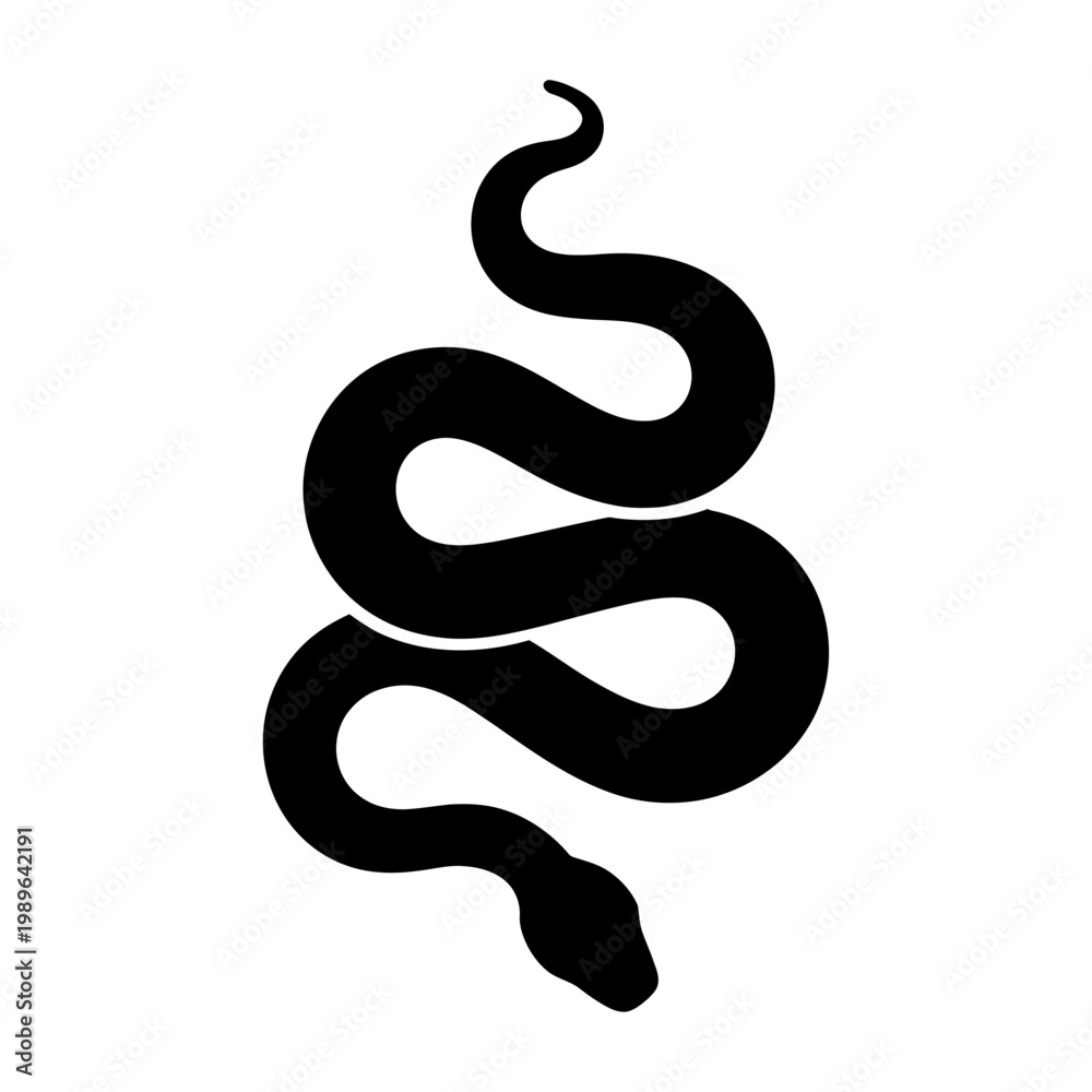 Obraz premium Vector of a snake in a coiled position