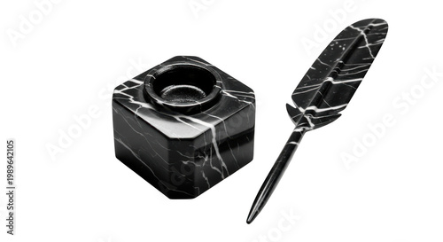 Close-up view of a black electric guitar pickup and tremolo arm isolated on transparent background