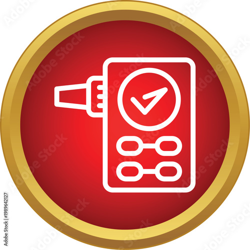 Breathalyzer device icon displaying a positive or approved measurement result