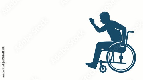 Icon of an active person in a wheelchair, symbolizing mobility, strength, and freedom