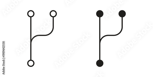 Code branch icon linear pictogram. Editable Stroke. Isolated Vector Illustration.