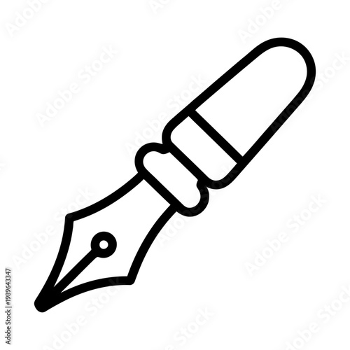 Vector of a fountain pen nib in a simple and elegant design style.