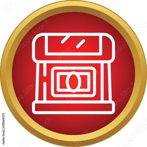 Automated teller machine providing financial services in a modern flat style