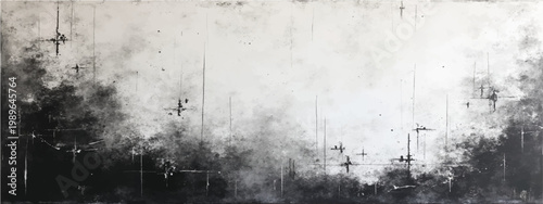 Vector abstract monochrome that evokes a sense of both mystery and ethereal beauty, with interplay of light and shadow, and evoke thoughts.