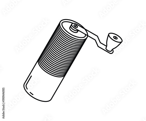 vector illustration of a hand grinder coffee beans whole
