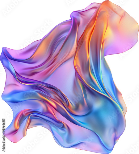 satin fabric made of holographic color material