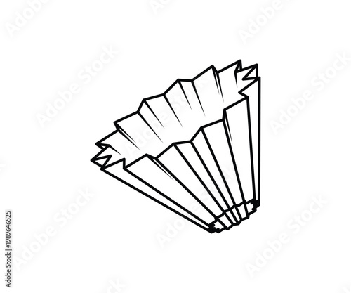 Vector line dripper coffee tools manual brewing method origami line vector