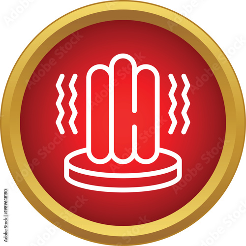 Geyser icon symbolizing hot water erupting with steam, representing thermal power