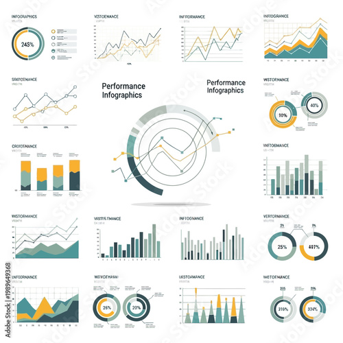 Performance Infographics: Charts, Graphs, Data Visualization, Business Analytics
