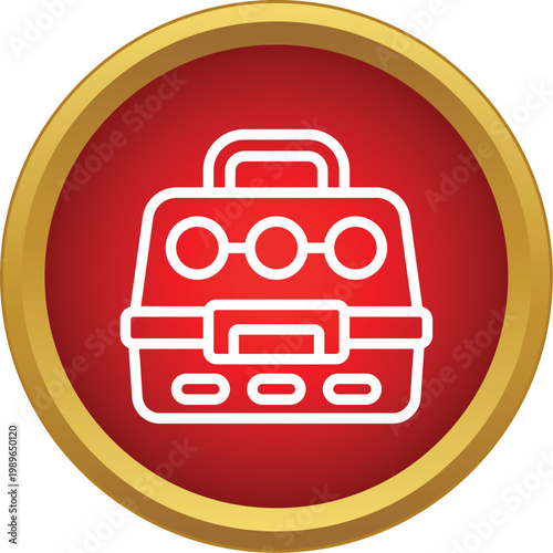 Pet carrier vector icon for safe animal transportation