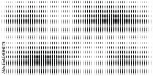 Grunge halftone gradient background. Faded grit noise texture. White and black sand wallpaper. Retro pixelated backdrop. Anime or manga style comic overlay. Vector graphic design textured template