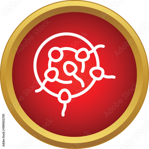 Sperm cells swimming towards an ovum, representing the process of fertilization