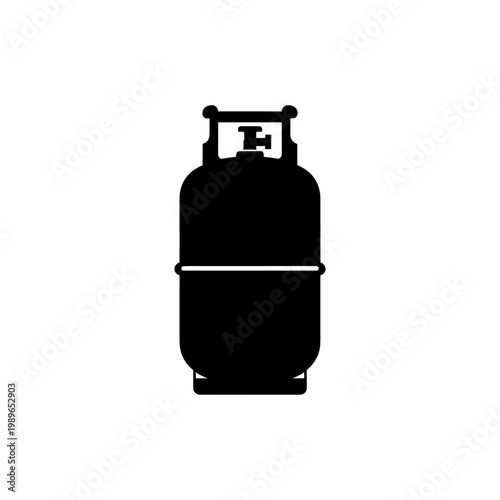 Silhouette of a Propane Tank on White Background.
