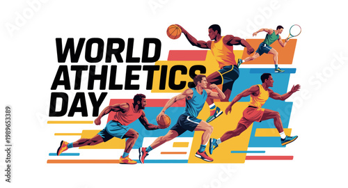 World Athletics Day Track and Field Sports Illustration – World Athletics Day, International Day of Sport for Development and Peace, Olympic Day