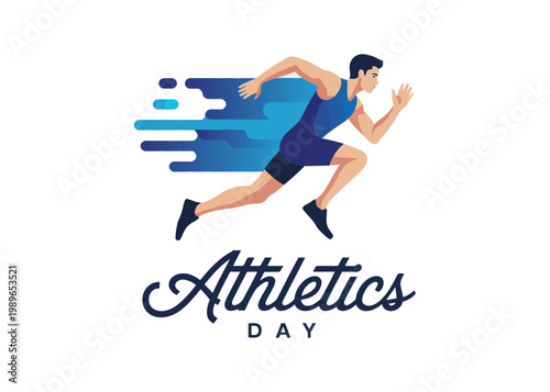 World Athletics Day Running Athlete Sports Illustration. World Athletics Day, International Day of Sport for Development and Peace, Olympic Day