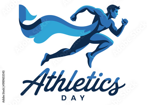 World Athletics Day Running Athlete Sports Illustration. World Athletics Day, International Day of Sport for Development and Peace, Olympic Day
