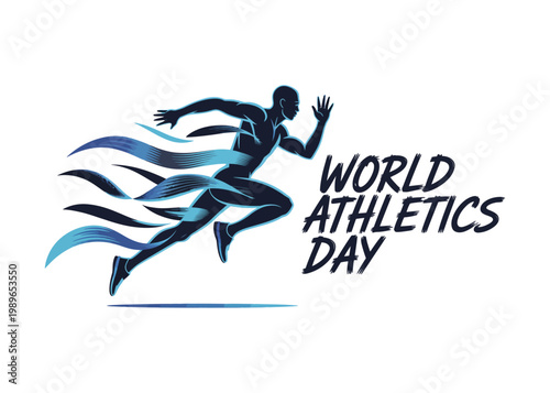 World Athletics Day Running Athlete Sports Illustration. World Athletics Day, International Day of Sport for Development and Peace, Olympic Day