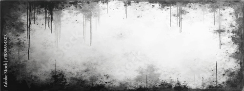 An artistic grayscale frame with an empty space and grunge edge