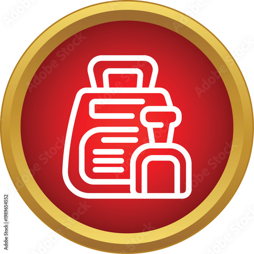 Laundry detergent packaging with a measuring scoop on a red background