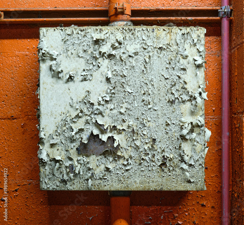 Peeling paint at the decommissioned Manresa Island power plant, Norwalk, CT.