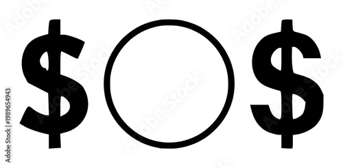 Monthly cash flow circle icon set with solid black icon on white background featuring finance, money, business with circular diagram and flow arrows