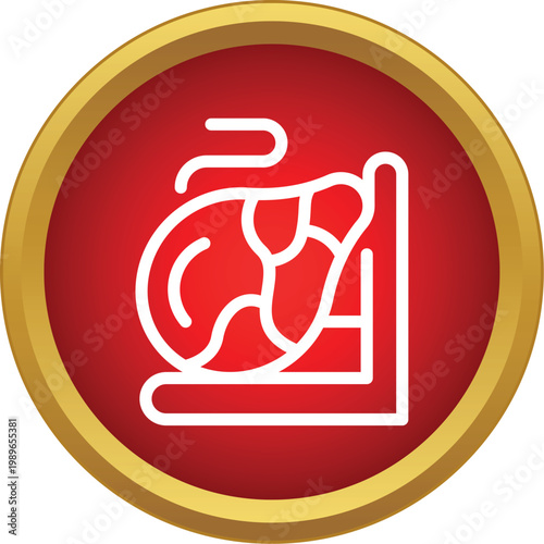 Stylized icon showing a traditional cured spanish ham on a stand